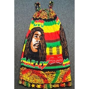 Karan Rastafarian Women Free Size Reggae Festival Bob Marley Graphic Maxi Dress